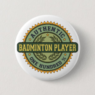 Authentischer Badminton-Spieler Button