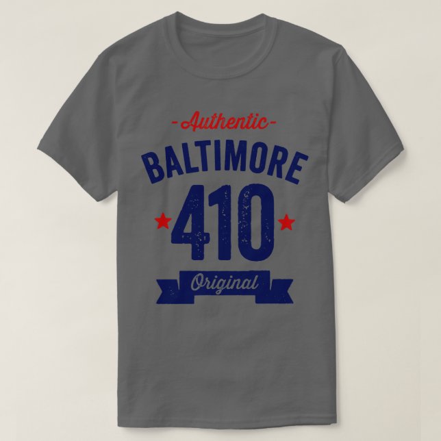 Authentischer Baltimore 410 Bereichscode T-Shirt (Design vorne)