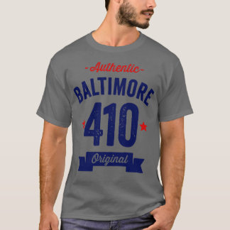 Authentischer Baltimore 410 Bereichscode T-Shirt