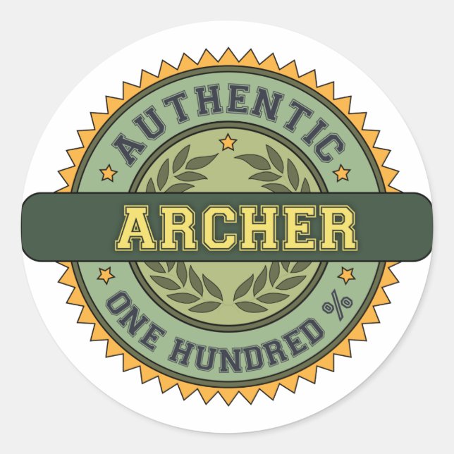 Authentischer Bogenschütze Runder Aufkleber (Vorderseite)