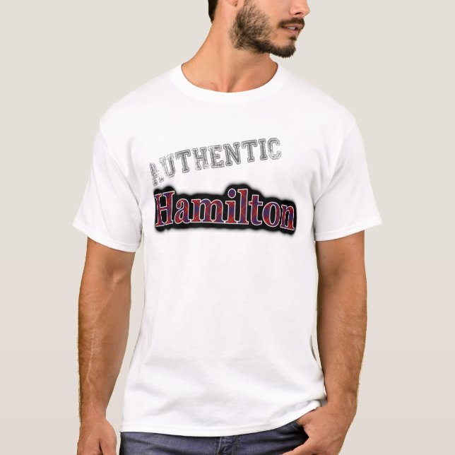 Authentischer Clan Hamilton Tartan Name Design T-Shirt (Vorderseite)