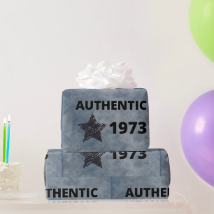 Authentischer Geburtstag 1973 Vintag mit Grunge St Geschenkpapier