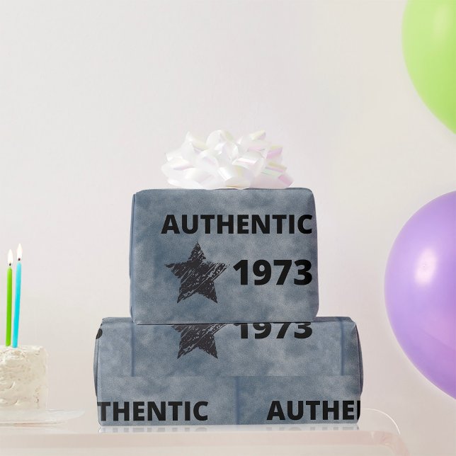 Authentischer Geburtstag 1973 Vintag mit Grunge St Geschenkpapier (Von Creator hochgeladen)