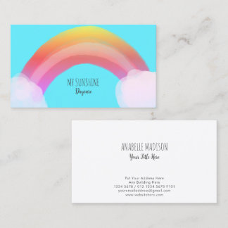 Authentischer, handgezogener Regenbogen | Aquarell Visitenkarte