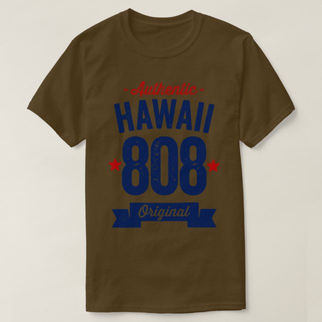 Authentischer Hawaii 808 Bereichscode T-Shirt (Design vorne)