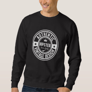 Authentischer Hipster Vintage Pipe Smoker Mustache Sweatshirt