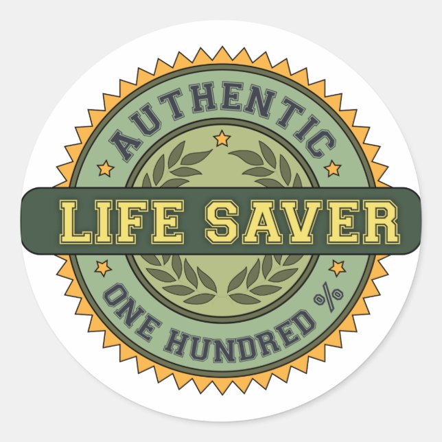 Authentischer Life Saver Runder Aufkleber (Vorderseite)