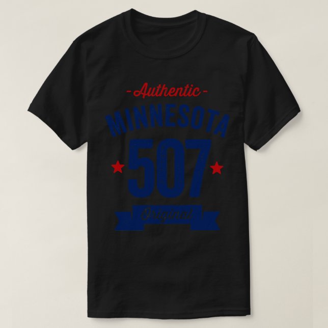 Authentischer Minnesota 507 Bereichscode T-Shirt (Design vorne)