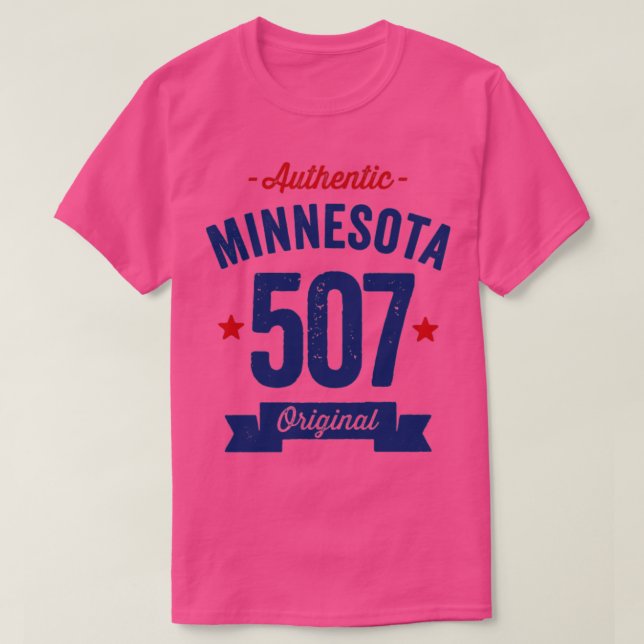 Authentischer Minnesota 507 Bereichscode T-Shirt (Design vorne)