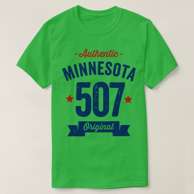 Authentischer Minnesota 507 Bereichscode T-Shirt (Design vorne)