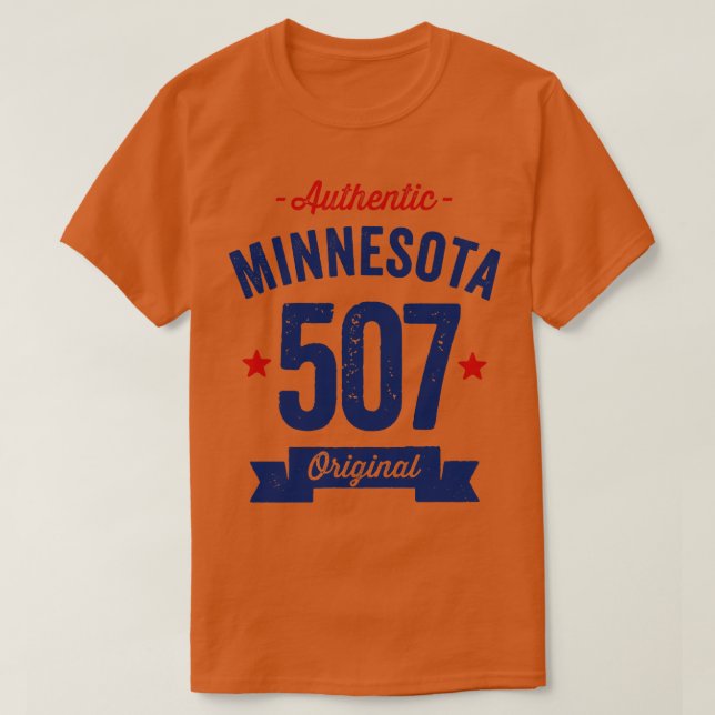 Authentischer Minnesota 507 Bereichscode T-Shirt (Design vorne)