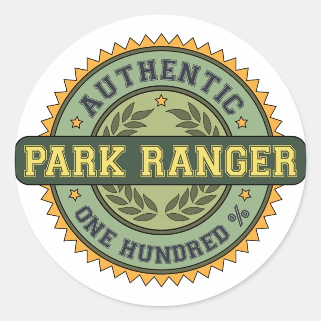 Authentischer Park Ranger Runder Aufkleber (Vorderseite)
