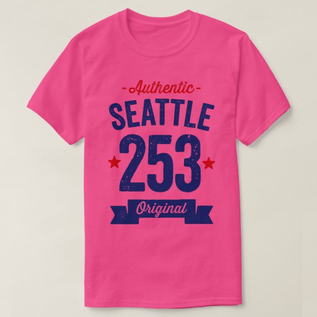 Authentischer Seattle 253-Bereichscode T-Shirt (Design vorne)