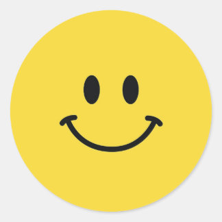 Authentischer Smiley Runder Aufkleber