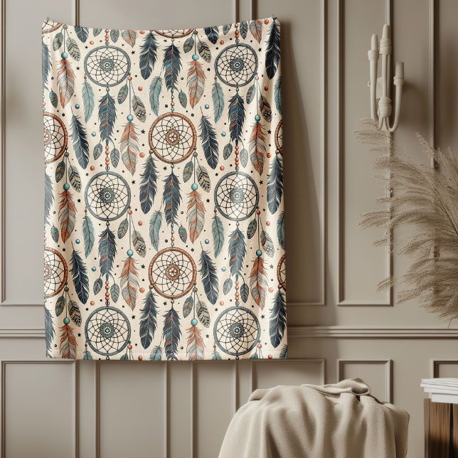 Authentischer Stammes kühne ethnische Muster Träum Fleecedecke (Authentic Tribal Bold Ethnic Patterns dreamcatcher Fleece Blanket)