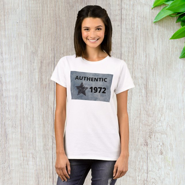 Authentisches 1972 Vintages Star Retro-Geburtstags T-Shirt (Von Creator hochgeladen)