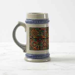 Authentisches Azurblau "Aztec Dream" 650 ml Stein Bierglas