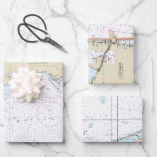 Authentisches Florida-Schiff Geschenkpapier Set