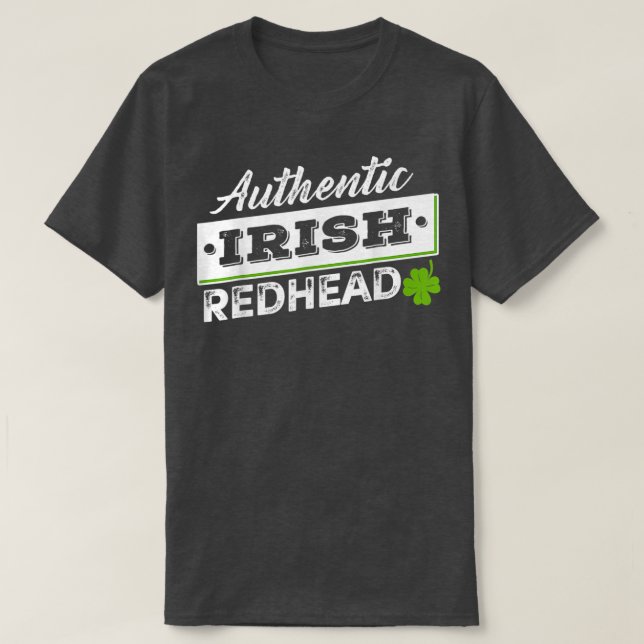 Authentisches Irish Redhead Lucky Kleeblatt St Pat T-Shirt (Design vorne)