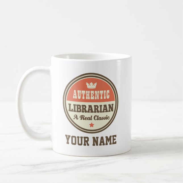Authentisches Librarian Funny Personalisiert Kaffeetasse (Links)