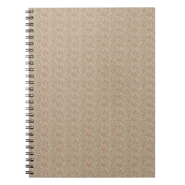 Authentisches Utility-Khaki und burgunderrote Flor Notizblock (Vorderseite)