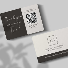Author QR Code Book Review Request Minimal  Begleitkarte