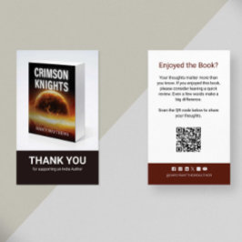 Author Review Request Card QR Code Book Launch Visitenkarte