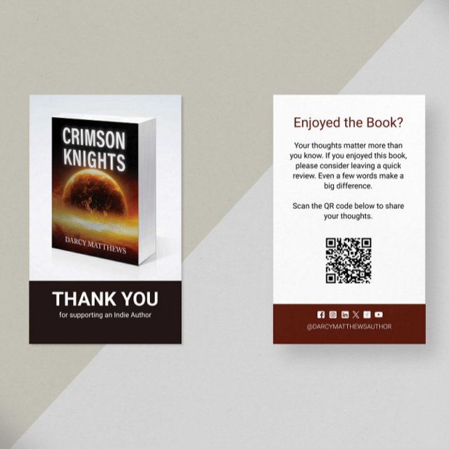 Author Review Request Card QR Code Book Launch Visitenkarte (Von Creator hochgeladen)
