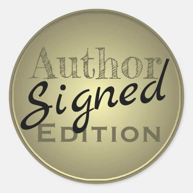 Author Signed Edition. Gold und Schwarz. Runder Aufkleber (Vorderseite)
