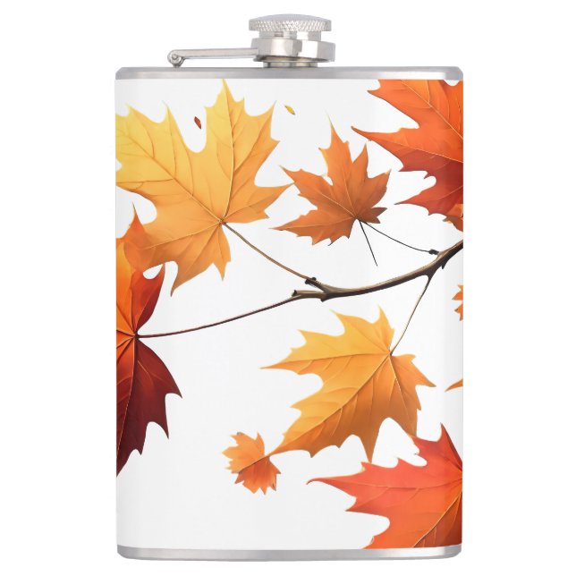 Authumn leaves Vinyl Wrapped Flask Flachmann (Vorderseite)