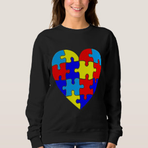 Autisc Heart Liebe Pocke Teacher Frauen Special Ed Sweatshirt