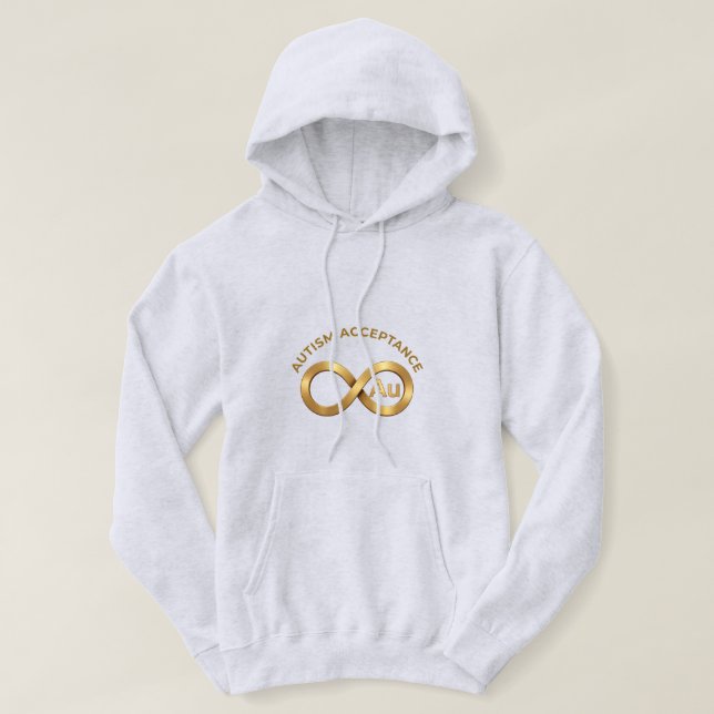 Autism Acceptance Au Gold Infinity Symbol  Hoodie (Design vorne)