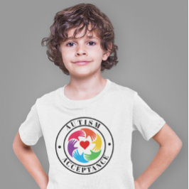 Autism Acceptance Hands And Heart Circle T-Shirt