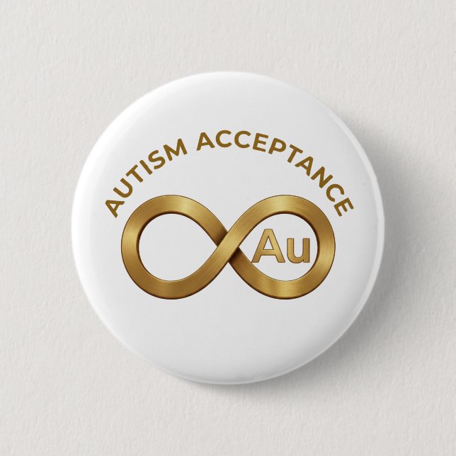 Autism Acceptance Infinity Symbol | Au Gold  Pin Button (Vorderseite)