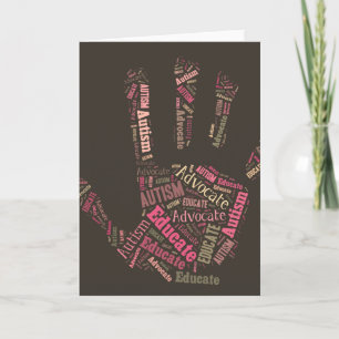Autism Advocate  and Educate Note Card Hand GTK Karte