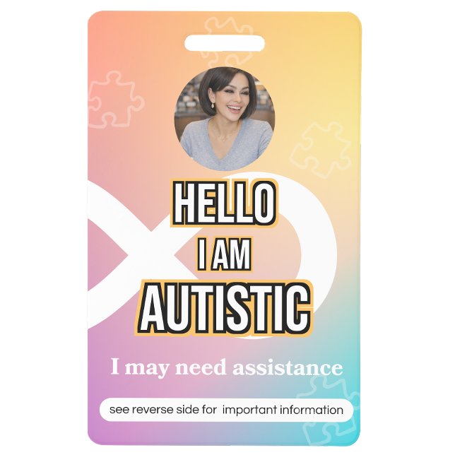 Autism Alert Photo ID Badge–Personal Safety Ausweis (Autism Alert Photo ID Badge–Personal Safety)