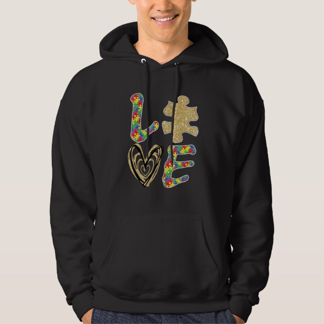 Autism Awareness 2023 Love and Cute Puzzle Piece D Hoodie (Vorderseite)