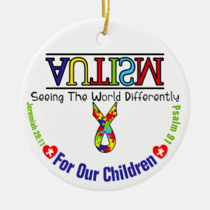 Autism Awareness 4 Our Children Circle Ornament