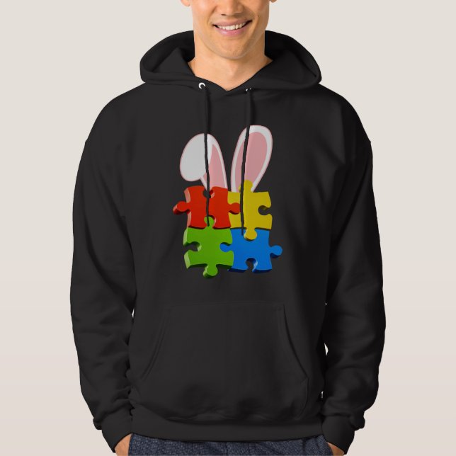 Autism Awareness Acceptance Easter Bunny Ears Puzz Hoodie (Vorderseite)