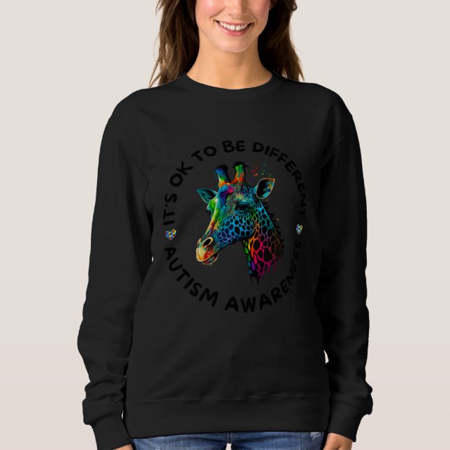 Autism Awareness Acceptance Giraffe Ok To Be Diffe Sweatshirt (Vorderseite)