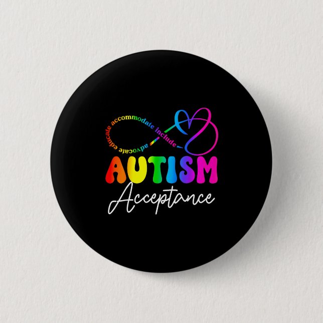 Autism Awareness Acceptance Infinity Symbol Advoca Button (Vorderseite)