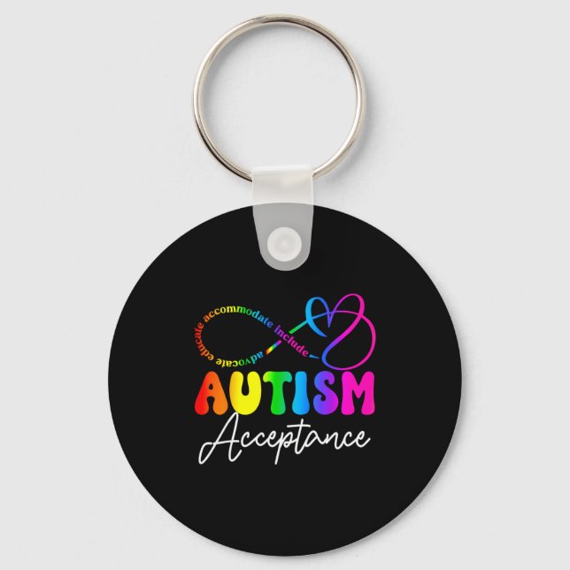 Autism Awareness Acceptance Infinity Symbol Advoca Schlüsselanhänger (Vorderseite)