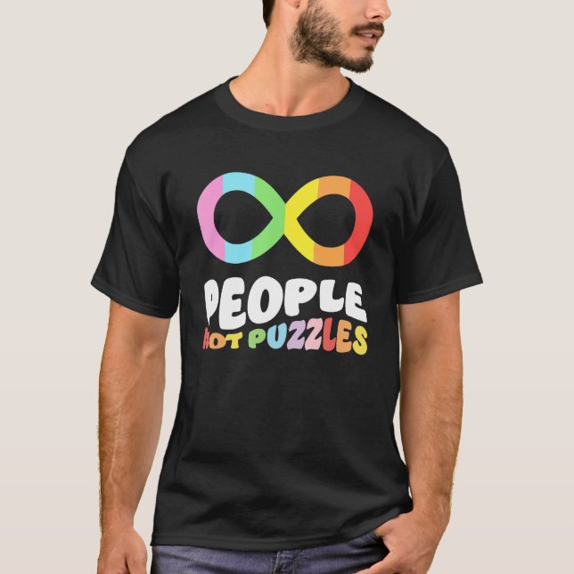 Autism Awareness Acceptance People Not Puzzles Wom T-Shirt (Vorderseite)