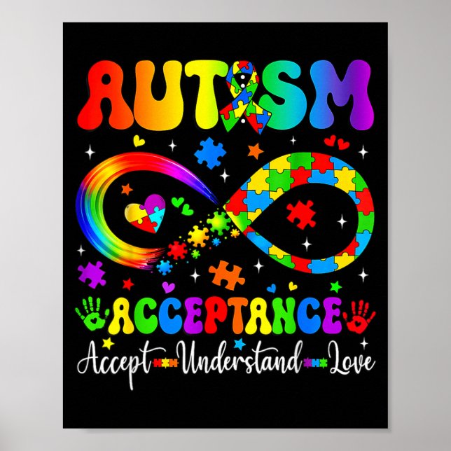 Autism Awareness Acceptance Shirt Infinity Symbol  Poster (Vorne)
