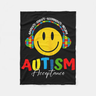 Autism Awareness Acceptance Special Education Teac Fleecedecke