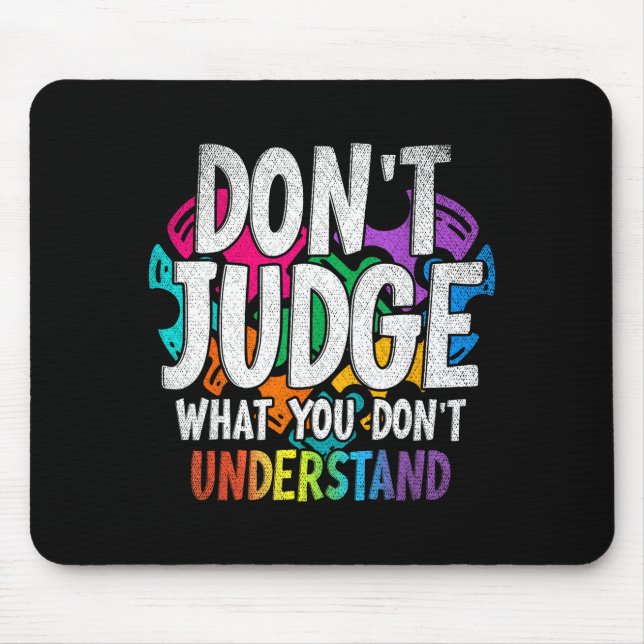 Autism Awareness Adult Uni-kids Black Short Sleeve Mousepad (Vorne)