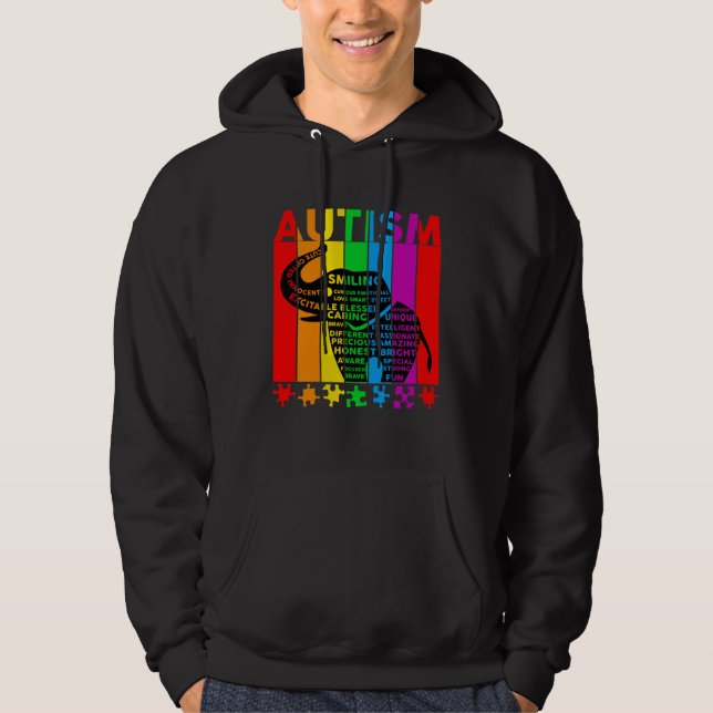 Autism Awareness Autism Elephant Support Autism Hoodie (Vorderseite)