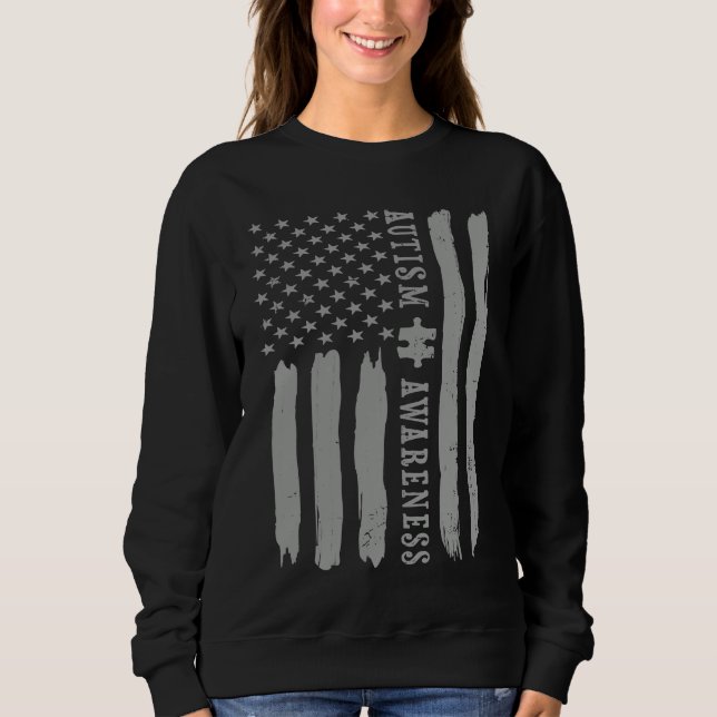 Autism Awareness  Autism Flag  Puzzle Piece Sweatshirt (Vorderseite)
