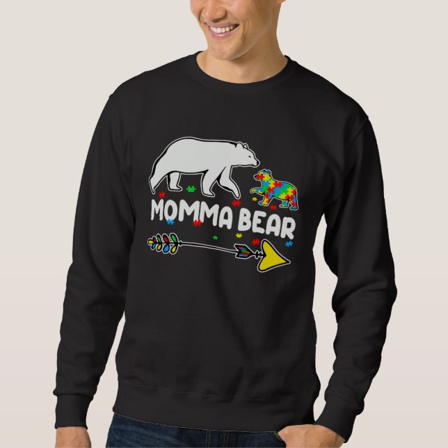 Autism Awareness Autism Momma Bear Support Autism Sweatshirt (Vorderseite)