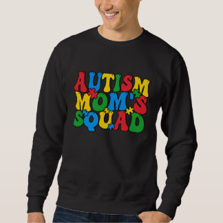 Autism Awareness Autism Mom's Squad Puzzle Pieces  Sweatshirt
